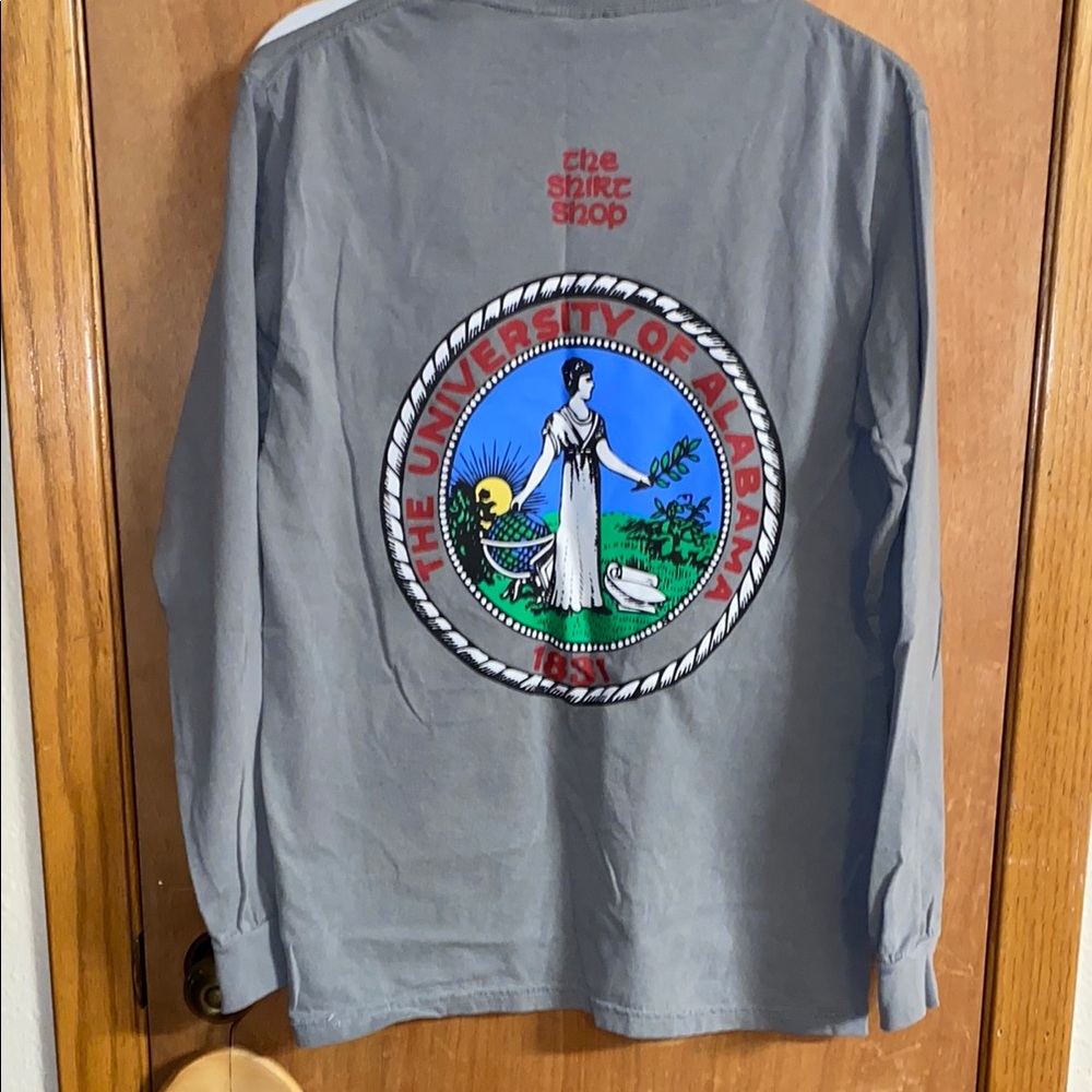 Comfort Colors Gray Long Sleeve Tee with U of Alabama Back Design